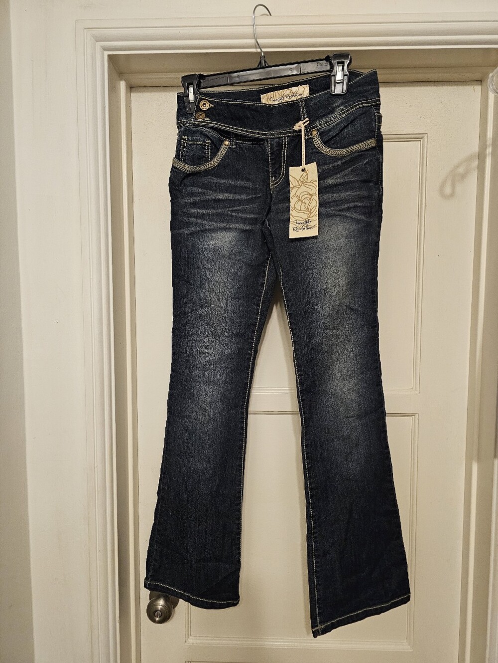 Freestyle Revolution Dark Blue Flare Jeans 5 NWT